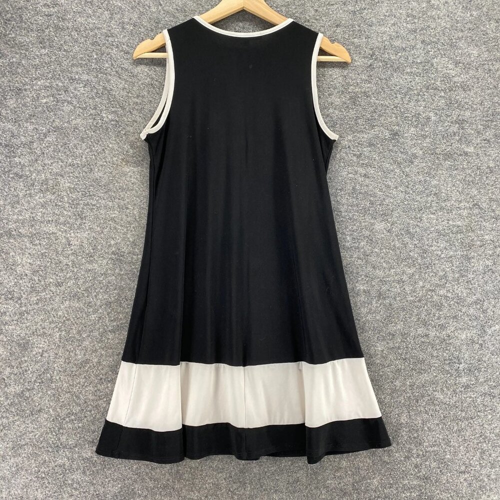 Tiana B. Dress Women PS Black Shift Midi Sleeveless Round Neck Casual